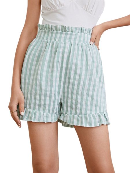 paperbag waist gingham wide leg shorts c7dm#, White;black
paperbag waist gingham wide leg shorts c7dm#, White;black