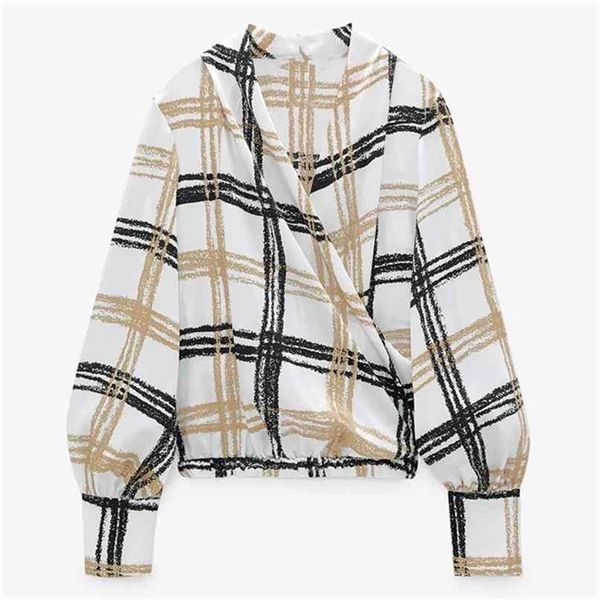 satin plaid blouse women long puff sleeve v neck wrap office lady female fashion elastic hem vintage shirt 210524, White
satin plaid blouse women long puff sleeve v neck wrap office lady female fashion elastic hem vintage shirt 210524, White