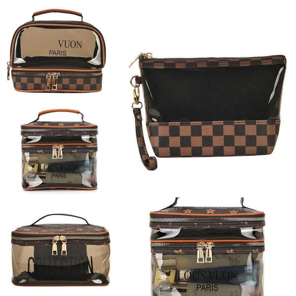 large capacity pvc clear cosmetic bag makeup purses vintage retro transparent handbag tote travel storage pouch double zipper wallet clutch, Blue;pink
large capacity pvc clear cosmetic bag makeup purses vintage retro transparent handbag tote travel storage pouch double zipper wallet clutch, Blue;pink