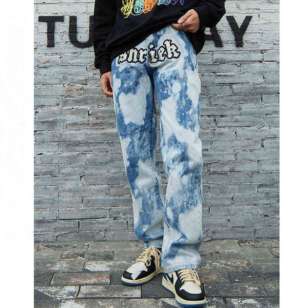 embroidered letters tie-dye washed jeans men's harajuku retro baggy straight pants hip hop couple fashion casual denim trousers t220803, Blue
embroidered letters tie-dye washed jeans men's harajuku retro baggy straight pants hip hop couple fashion casual denim trousers t220803, Blue