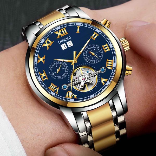nibosi automatic mechanical men watch waterproof brand luxury male sapphire glass sports wrist watch relogio masculino, Silver
nibosi automatic mechanical men watch waterproof brand luxury male sapphire glass sports wrist watch relogio masculino, Silver