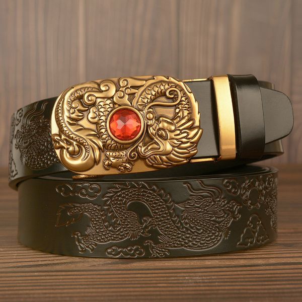 domineering shaped dragon men's belt 38mm leather double dragon playing pearl automatic buckle belts pants fashion personality gold and, Black;brown
domineering shaped dragon men's belt 38mm leather double dragon playing pearl automatic buckle belts pants fashion personality gold and, Black;brown