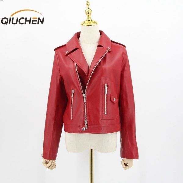 qiuchen arrival women spring real leather jacket genuine sheep leather coat fashion women jacket 201030, Black
qiuchen arrival women spring real leather jacket genuine sheep leather coat fashion women jacket 201030, Black