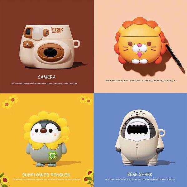 3d cute cartoon lion penguin shark silicone case for apple airpods pro 3 new/2/1 case bluetooth earphone protective cover
3d cute cartoon lion penguin shark silicone case for apple airpods pro 3 new/2/1 case bluetooth earphone protective cover