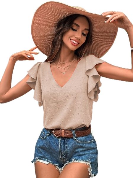 swiss dot butterfly sleeve tie back blouse i6wp#, White
swiss dot butterfly sleeve tie back blouse i6wp#, White