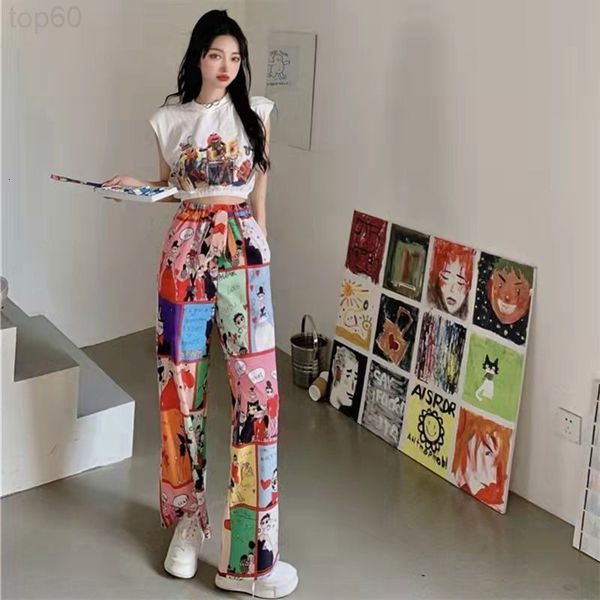 two piece dress designer thailand leisure suit women's 2022 summer new vest t-shirt + cartoon fashion wide leg pants two-piece set 5xgp, White
two piece dress designer thailand leisure suit women's 2022 summer new vest t-shirt + cartoon fashion wide leg pants two-piece set 5xgp, White