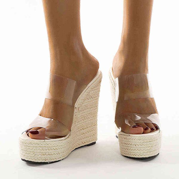 slippers summer pvc transparent peep toe cane straw weave platform wedges sandals women fashion high heels female shoes 220321, Black
slippers summer pvc transparent peep toe cane straw weave platform wedges sandals women fashion high heels female shoes 220321, Black