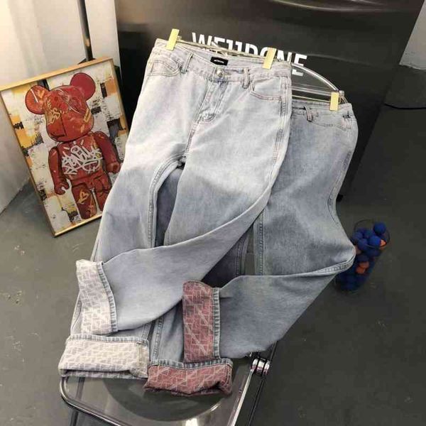men's jeans spring and summer we11 dark color flanging washed used straight jeans, Blue
men's jeans spring and summer we11 dark color flanging washed used straight jeans, Blue