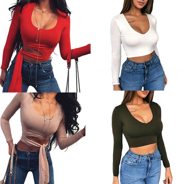 women t shirt long sleeve ladies bodycon casual t shirt s clothing party clothes tee s 220714, White
women t shirt long sleeve ladies bodycon casual t shirt s clothing party clothes tee s 220714, White