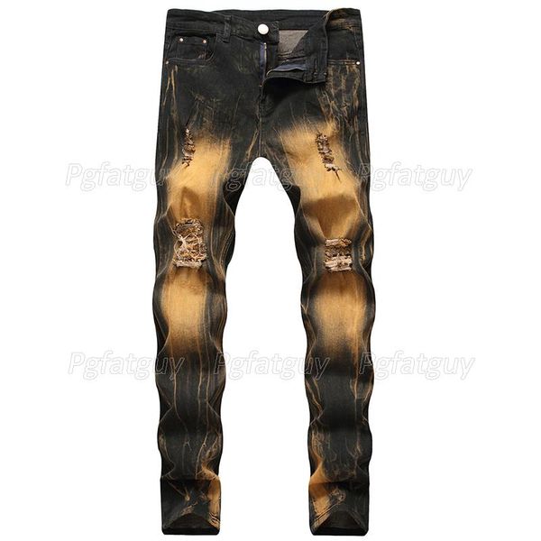 men's jeans vintage color men's ripped autumn and winter stretch hole pants skinny slim fit denim trousers for male pantalones hom, Blue
men's jeans vintage color men's ripped autumn and winter stretch hole pants skinny slim fit denim trousers for male pantalones hom, Blue