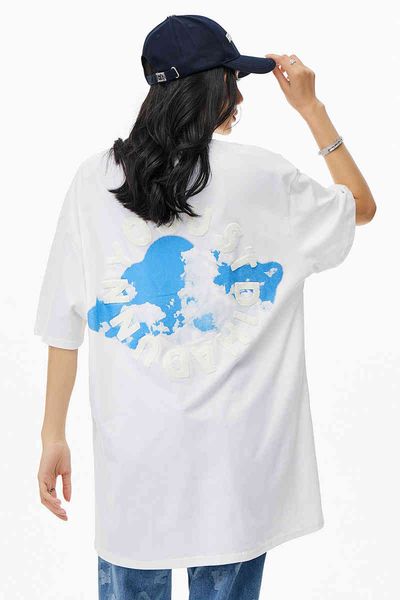 cloud value cashmere national short sleeved t-shirt, small and loose, ma siwei, the same ins high street fashion brand couple, White
cloud value cashmere national short sleeved t-shirt, small and loose, ma siwei, the same ins high street fashion brand couple, White