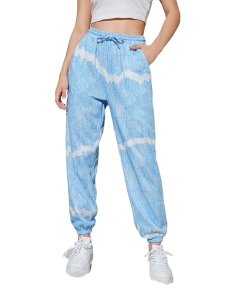 x ayecandy tie dye drawstring waist sweatpants i5bd#, Black;white