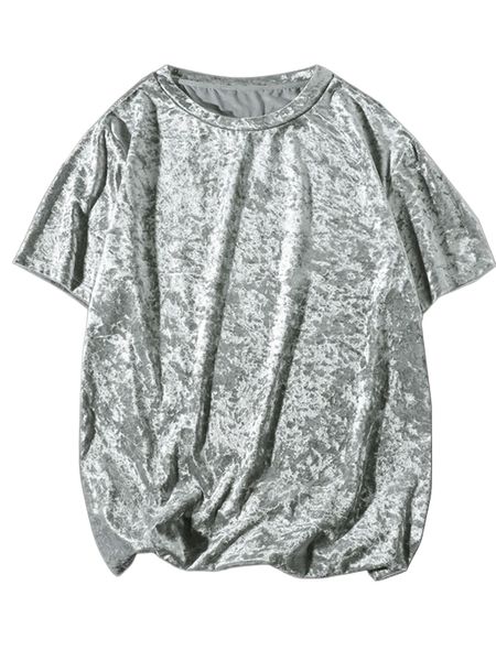 men round neck velvet tee 8239#, White;black