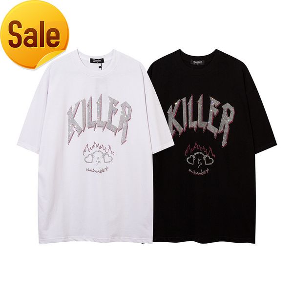 2022 fashion brand design men and women style factory direct sales short sleeve men's loose studded t-shirt women's shirt, White;black
2022 fashion brand design men and women style factory direct sales short sleeve men's loose studded t-shirt women's shirt, White;black