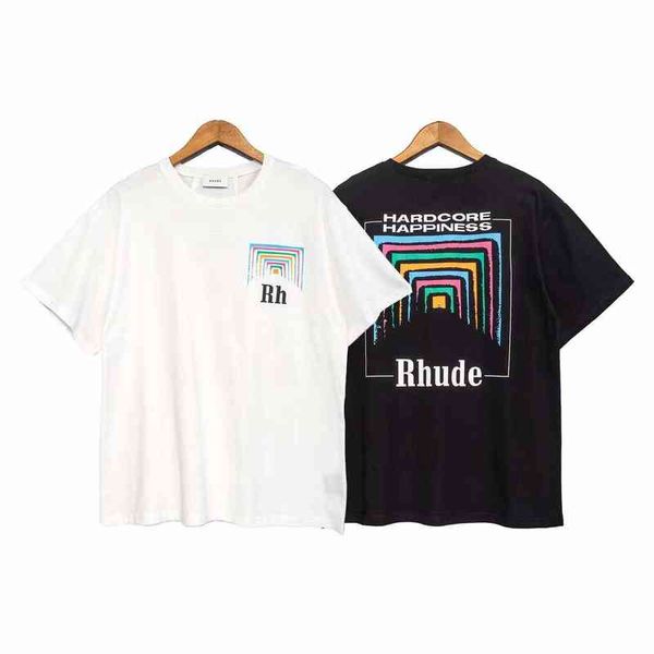2022 summer new fashion brand rhude short sleeve cigarette box square array abstract color tunnel printed loose casual t-shirt, White;black
2022 summer new fashion brand rhude short sleeve cigarette box square array abstract color tunnel printed loose casual t-shirt, White;black