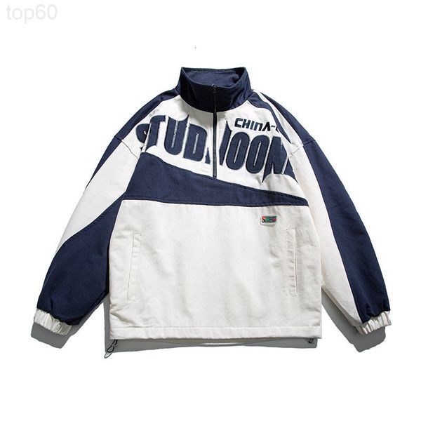 men's jackets designer atn menswear | 2022 spring new coat street fashion contrast color splicing youth handsome pullover jacket men a3, Black;brown 
men's jackets designer atn menswear | 2022 spring new coat street fashion contrast color splicing youth handsome pullover jacket men a3, Black;brown