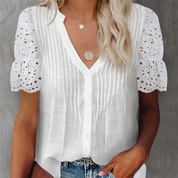 v-neck hollow out shirt blouse summer short sleeve ladies shirt casual women solid pullover blusa streetwear 2xl 210709, White
v-neck hollow out shirt blouse summer short sleeve ladies shirt casual women solid pullover blusa streetwear 2xl 210709, White