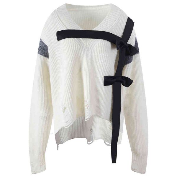 women's knits tees lazy style fashionable temperament early spring women's clothing sweet and cute broken hole bow knit slim fitti, White
women's knits tees lazy style fashionable temperament early spring women's clothing sweet and cute broken hole bow knit slim fitti, White