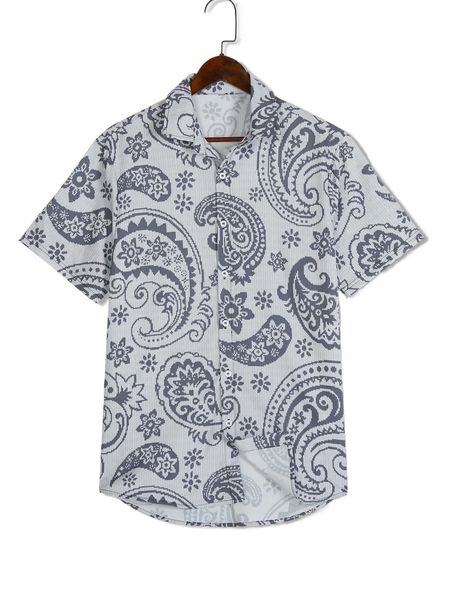 romwe guys paisley button front shirt w6tw#, White;black
romwe guys paisley button front shirt w6tw#, White;black