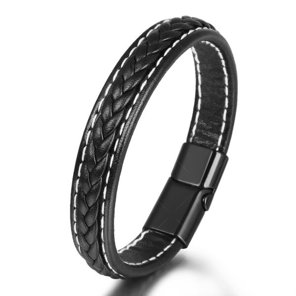 s3142 fashion retro men's leather rope woven bracelets magnetic buckle leather bracelet, Golden;silver
s3142 fashion retro men's leather rope woven bracelets magnetic buckle leather bracelet, Golden;silver