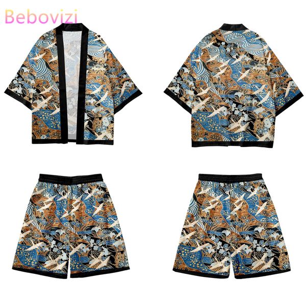 crane print yukata harajuku kimono shorts sets summer two-piece suit fashion japanese cardigan women men cosplay asian clothing, Red
crane print yukata harajuku kimono shorts sets summer two-piece suit fashion japanese cardigan women men cosplay asian clothing, Red