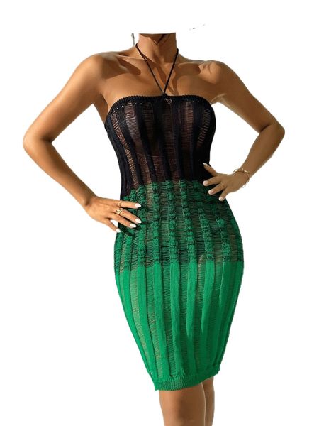 colorblock halter cover up 65fm#, White;black
colorblock halter cover up 65fm#, White;black