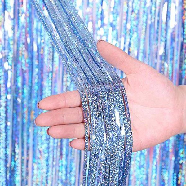 2x1m light blue laser metallic foil fringe curtain birthday wedding bachelorette party decoration shimmer pgraphy backdrop
2x1m light blue laser metallic foil fringe curtain birthday wedding bachelorette party decoration shimmer pgraphy backdrop