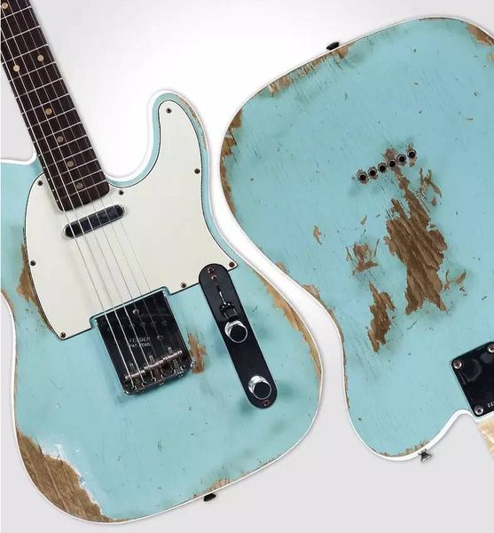 new style electric guitar rosewood fingerboard relics by hands blue color 6 stings gitaar
new style electric guitar rosewood fingerboard relics by hands blue color 6 stings gitaar