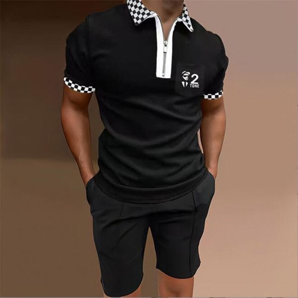 polo shirt twopiece set summer mens fashion lapel zipper shortsleeved tshirt casual polo shirt shorts set 220615, White;black
polo shirt twopiece set summer mens fashion lapel zipper shortsleeved tshirt casual polo shirt shorts set 220615, White;black