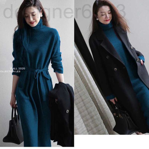 women's knits & tees designer fashion temperament high neck knitted women's autumn and winter large lace up waist long wool dress, White
women's knits & tees designer fashion temperament high neck knitted women's autumn and winter large lace up waist long wool dress, White