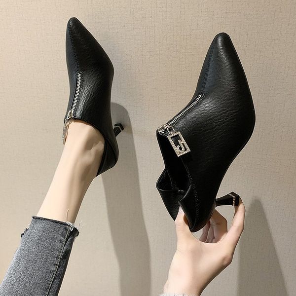 2022 new slippers ladies high heels ankle zipper shoes ladies sandals loafers wedding luxury, Black
2022 new slippers ladies high heels ankle zipper shoes ladies sandals loafers wedding luxury, Black