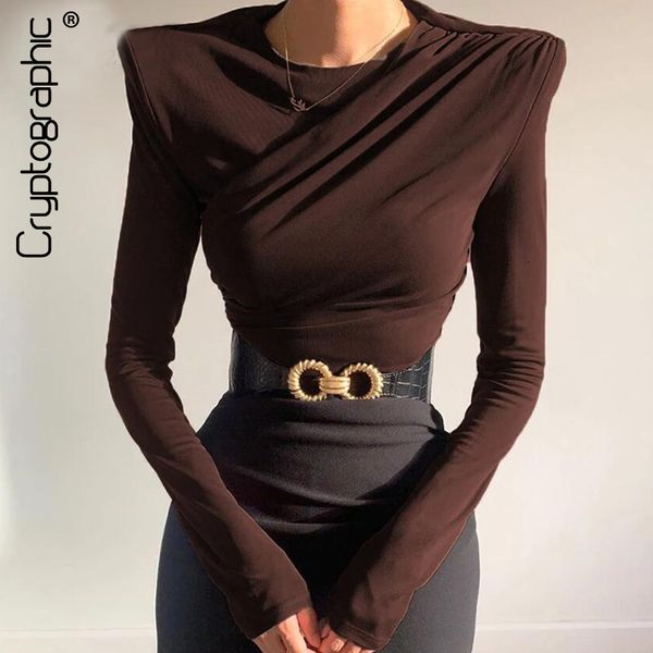 spring autumn 2021 long sleeve ruched cropped for women elegant t-shirts club party tees solid clothes, White
spring autumn 2021 long sleeve ruched cropped for women elegant t-shirts club party tees solid clothes, White