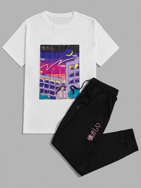 romwe x mizucat guys japanese writing figure graphic tee & drawstring shorts 02fs#, Gray
romwe x mizucat guys japanese writing figure graphic tee & drawstring shorts 02fs#, Gray