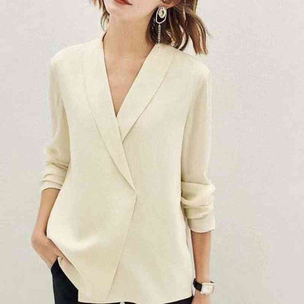 women's polos spring and summer elite temperament elegant fashionable green fruit collar doublelayer silk vneck long sleeve shirt, White
women's polos spring and summer elite temperament elegant fashionable green fruit collar doublelayer silk vneck long sleeve shirt, White