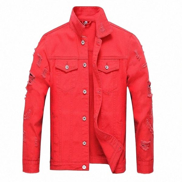 denim jeans jackets hip hop streetwear holes casual fashion men women distressed solid coat 3xl red/black/white /pink ripped men's 76tt, Black;brown
denim jeans jackets hip hop streetwear holes casual fashion men women distressed solid coat 3xl red/black/white /pink ripped men's 76tt, Black;brown