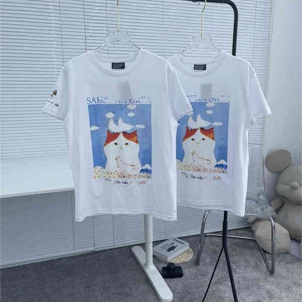 66% off new feijia fl summer illustration cat round neck short sleeve t-shirt for men and women, White
66% off new feijia fl summer illustration cat round neck short sleeve t-shirt for men and women, White
