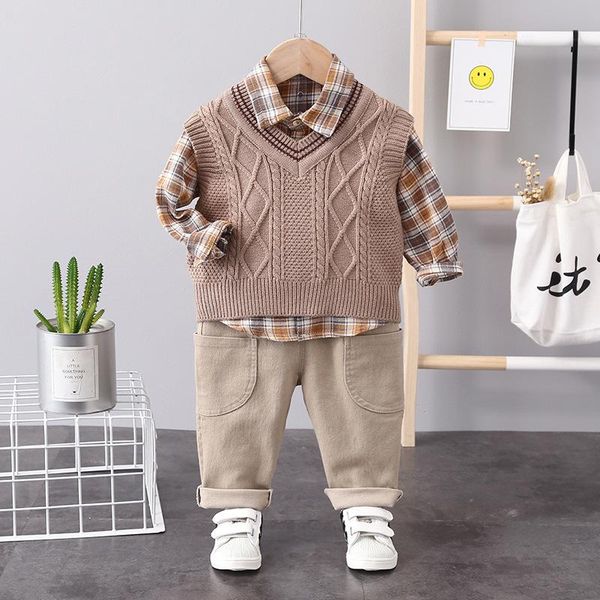 clothing sets 2022autumn children's suit sweater vest+plaid shirt+pants 3pcs for 12months-3years fashion boys boutique kids, White
clothing sets 2022autumn children's suit sweater vest+plaid shirt+pants 3pcs for 12months-3years fashion boys boutique kids, White