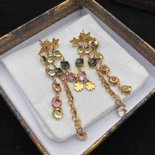 new earrings s925 silver needle earrings female color diamond long tassel earrings jewelry, Golden
new earrings s925 silver needle earrings female color diamond long tassel earrings jewelry, Golden