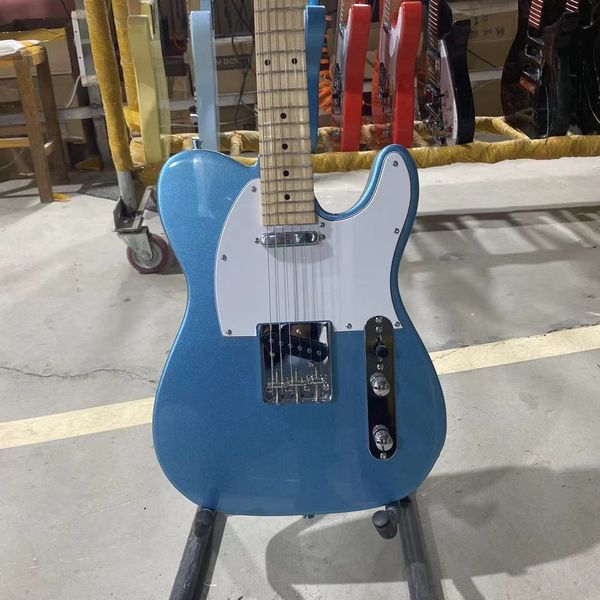 tele electric guitar metallic blue color basswood body maple fingerboard silver hardware guitarar
tele electric guitar metallic blue color basswood body maple fingerboard silver hardware guitarar