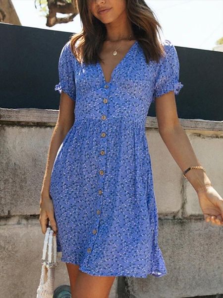 bohemian floral print mini dress women v neck summer beach ruffle short sleeve a-line buttons casual dresses, Black;gray
bohemian floral print mini dress women v neck summer beach ruffle short sleeve a-line buttons casual dresses, Black;gray