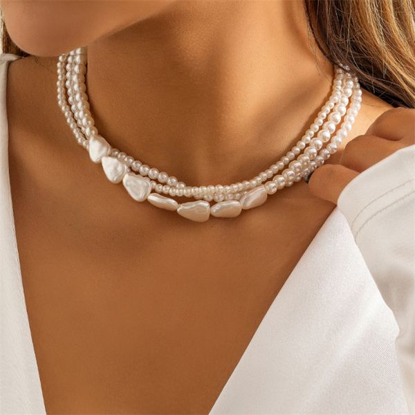 ailodo elegant multilayer pearl necklace for women vintage fashion party wedding statement necklace collar jewelry girls gift 220813, Silver
ailodo elegant multilayer pearl necklace for women vintage fashion party wedding statement necklace collar jewelry girls gift 220813, Silver