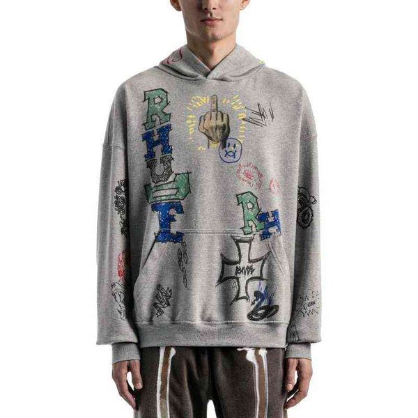 rhude meichao manager's hand-painted graffiti printed hoodie high street hip hop tide brand couple loose, Black
rhude meichao manager's hand-painted graffiti printed hoodie high street hip hop tide brand couple loose, Black