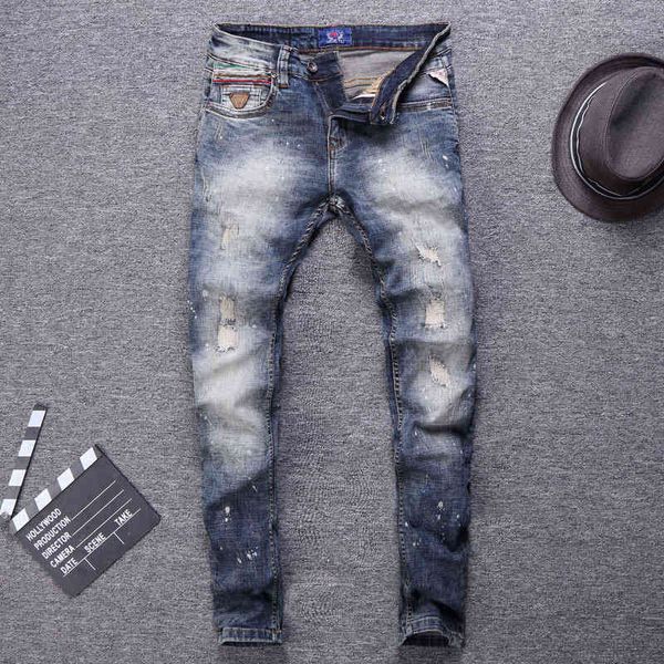 men's jeans personalized trend jeans men's small straight tube slim fitting splash scraping patch youth elastic trendy pants 5zf7, Blue
men's jeans personalized trend jeans men's small straight tube slim fitting splash scraping patch youth elastic trendy pants 5zf7, Blue