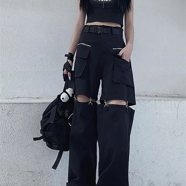 qweek techwear gothic black cargo pants women streetwear hollow out punk wide leg oversize pockets trousers for female hip hop 220420, Black;white
qweek techwear gothic black cargo pants women streetwear hollow out punk wide leg oversize pockets trousers for female hip hop 220420, Black;white