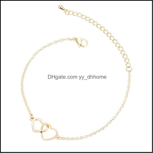 charm bracelets jewelry stainless steel bracelet romantic double connected heart bangles for women valentines engagement gift drop delivery, Golden;silver
charm bracelets jewelry stainless steel bracelet romantic double connected heart bangles for women valentines engagement gift drop delivery, Golden;silver