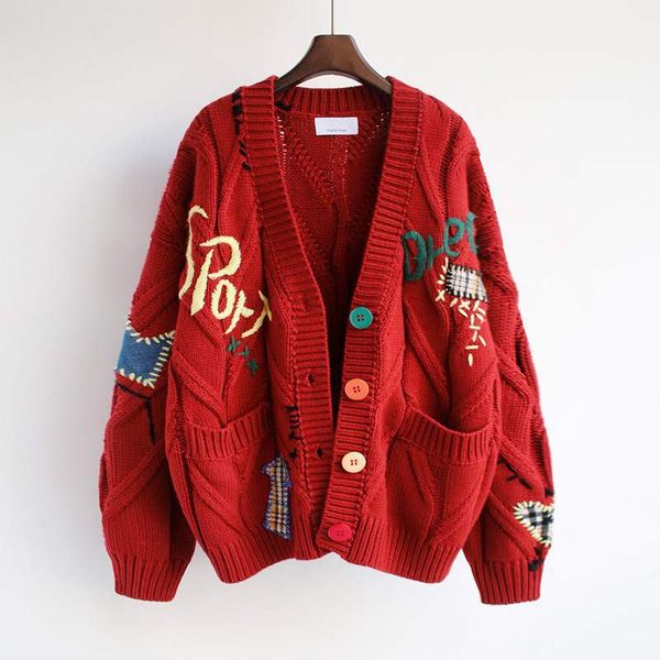 new women v neck knitted cardigan fashion embriodery loose lazy sweaters coat female warm casual outwear, White;black
new women v neck knitted cardigan fashion embriodery loose lazy sweaters coat female warm casual outwear, White;black