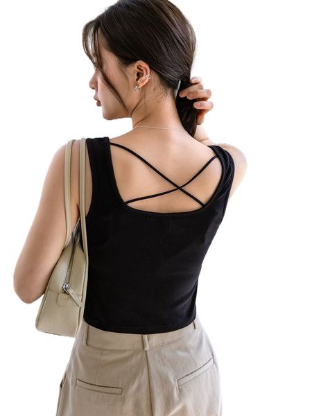 dazy-less crisscross back tank c1rf#, White
dazy-less crisscross back tank c1rf#, White