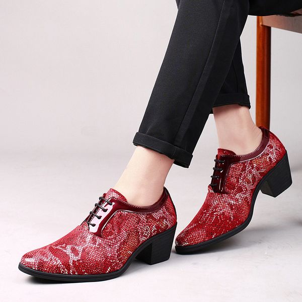 increased business leather shoes men snake-print lace-up pointed toe vintage fashion brogue carved boots wedding prom dress shoe, Black
increased business leather shoes men snake-print lace-up pointed toe vintage fashion brogue carved boots wedding prom dress shoe, Black