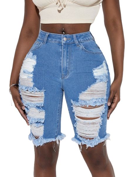sxy ripped raw cut denim shorts a1g7#, White;black 
sxy ripped raw cut denim shorts a1g7#, White;black