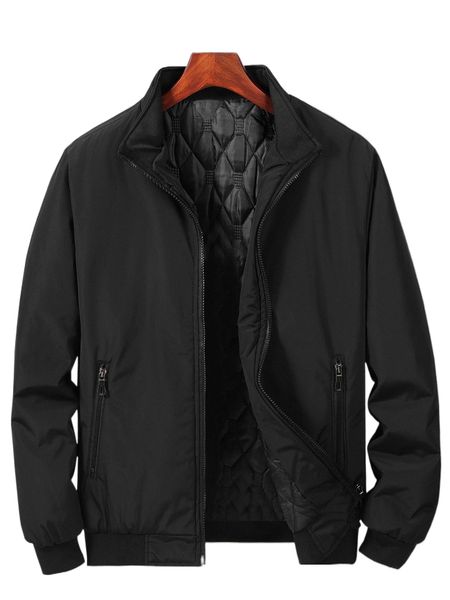 men solid zip up winter coat d99q#, Black
men solid zip up winter coat d99q#, Black